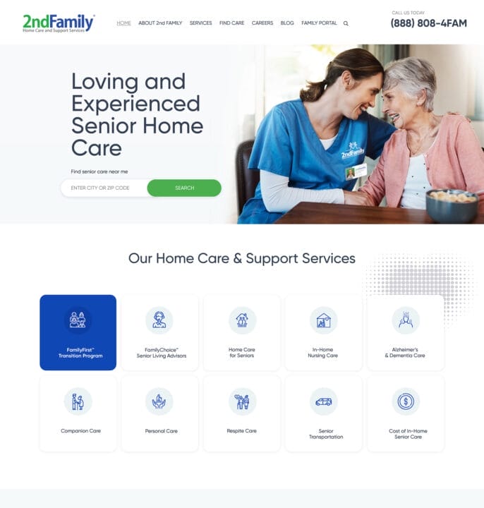 Thumbnail of 2nd Family Home Care and Support Services Website Design