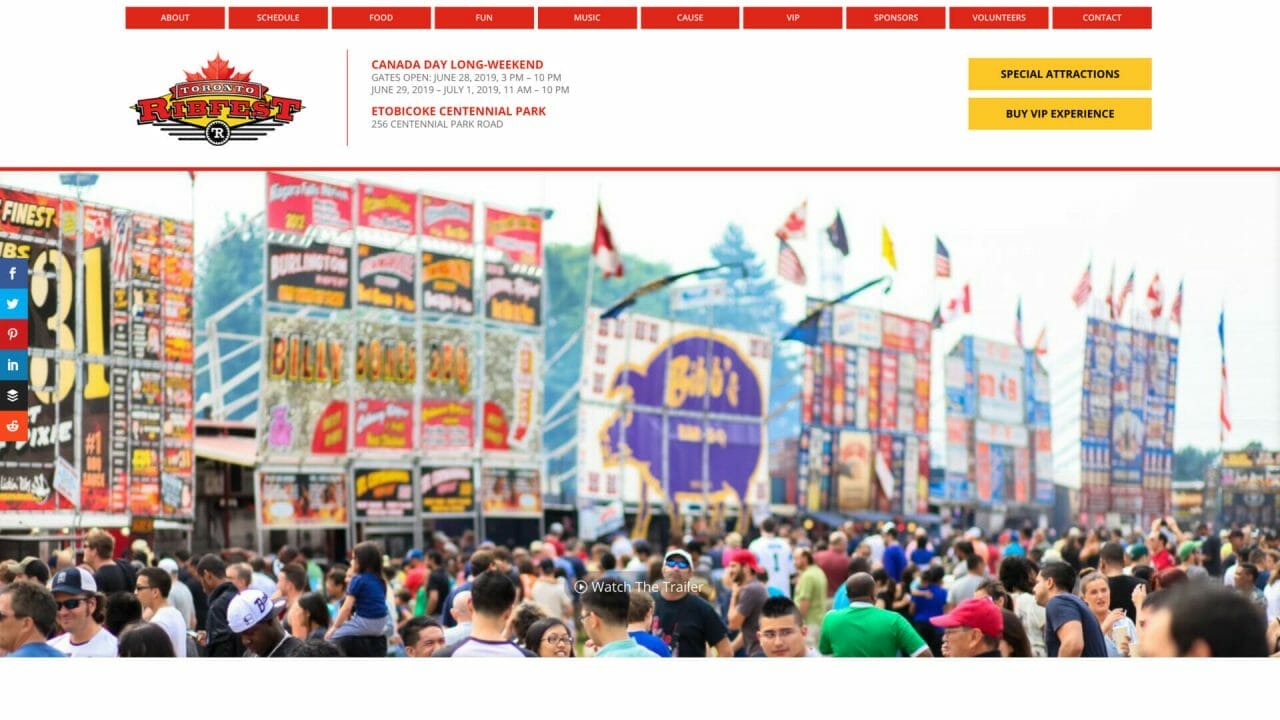 Thumbnail of Toronto Ribfest Website Design